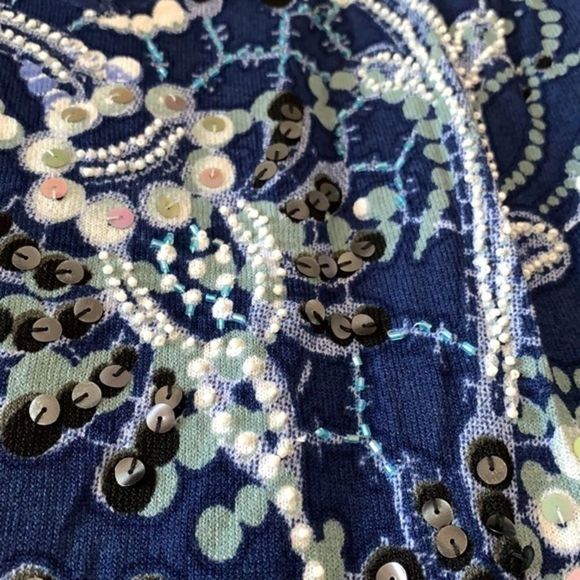 Alberto Makali Paisley Ocean Sequin Tank Top - Picture 2 of 7